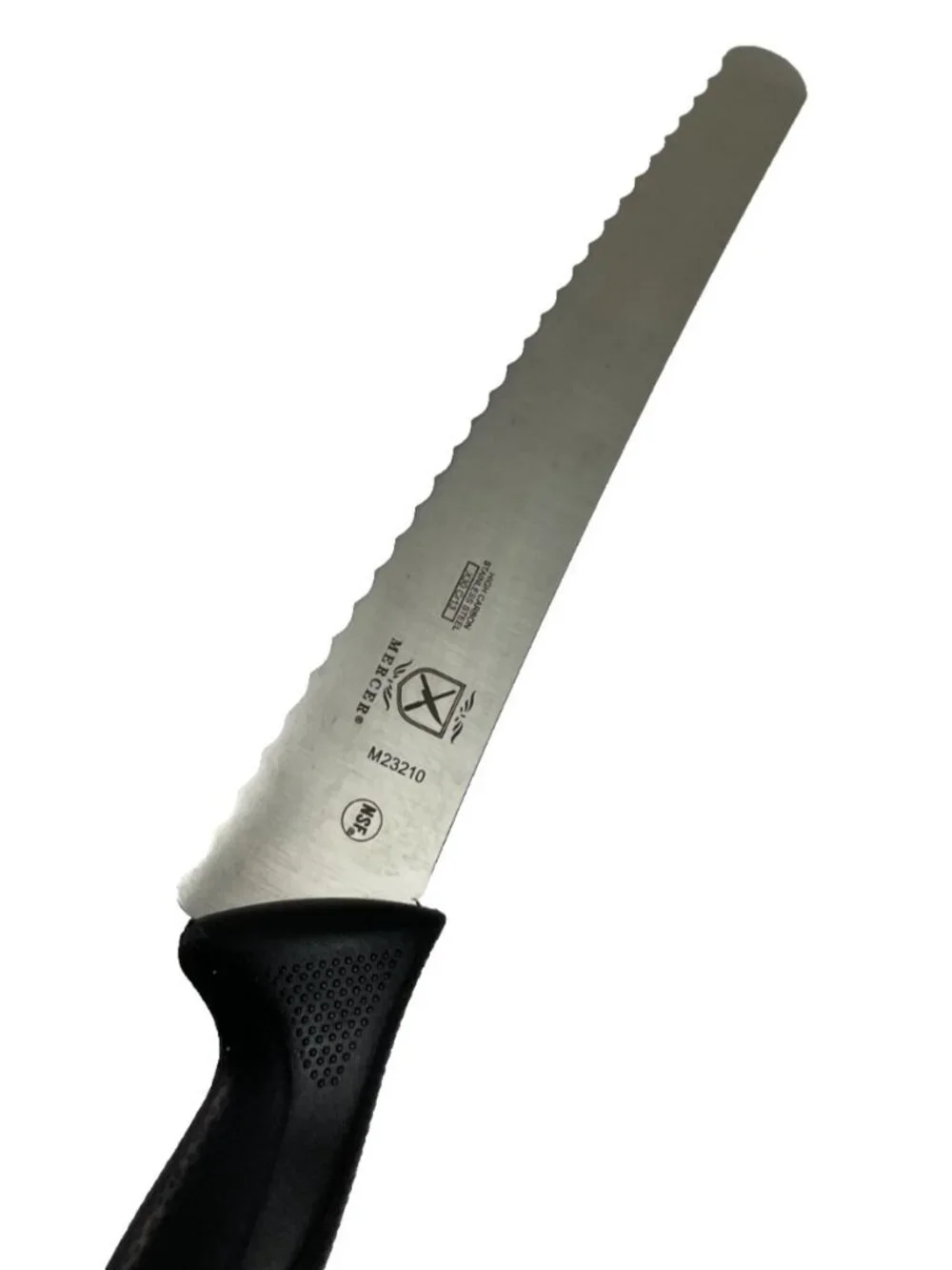 M23210 Millennia Black Handle 10-Inch Wide Wavy Edge Bread Knife